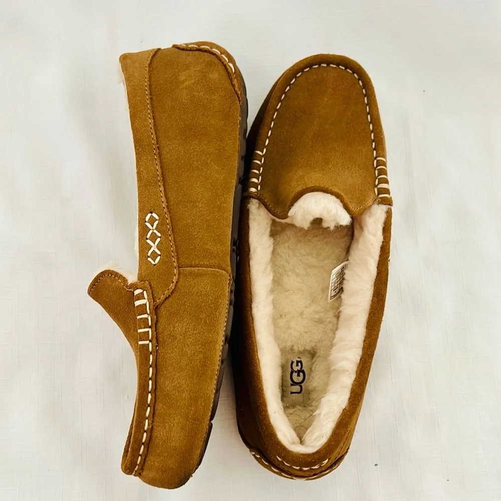 New / UGG~Tan Suede Loafers / Ansley Slipper~Ultimate In Luxury & Comfort - Picture 3 of 16